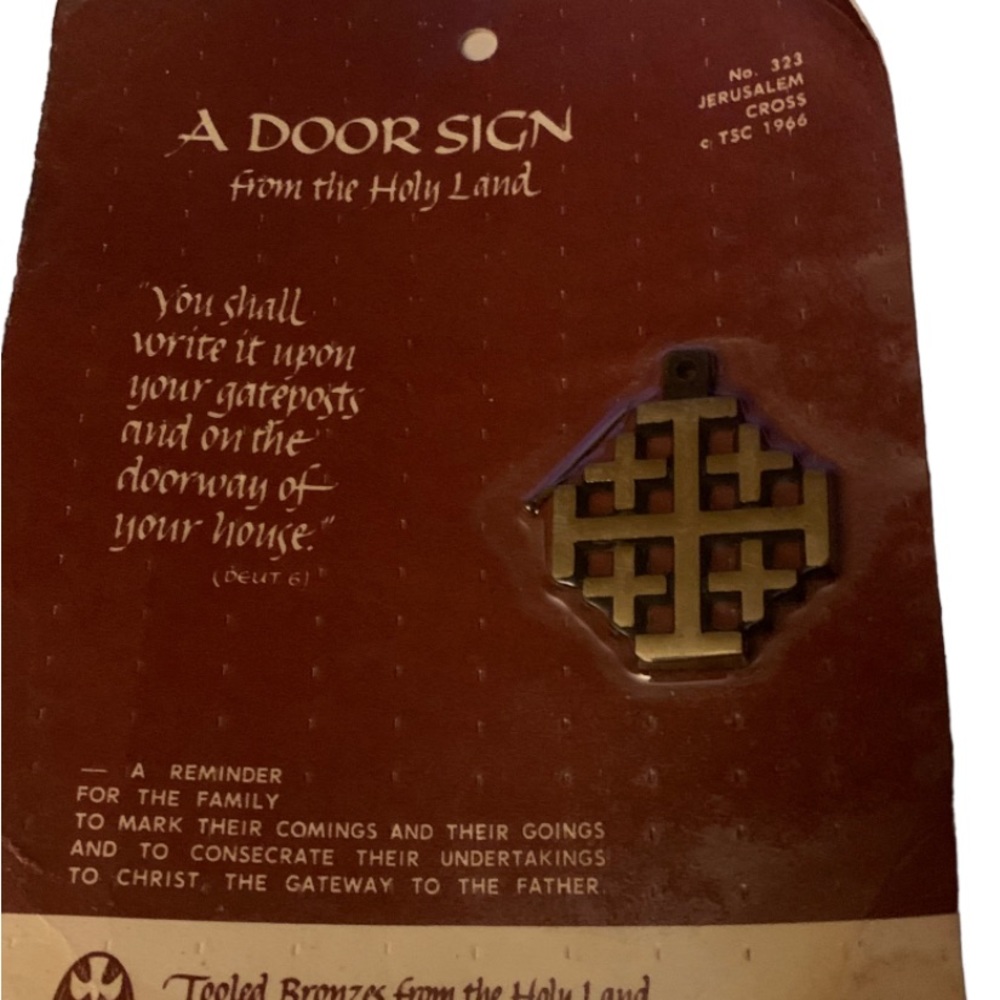 The Crusader's Jerusalem Cross Door Sign - A Symbol of Faith and Valor